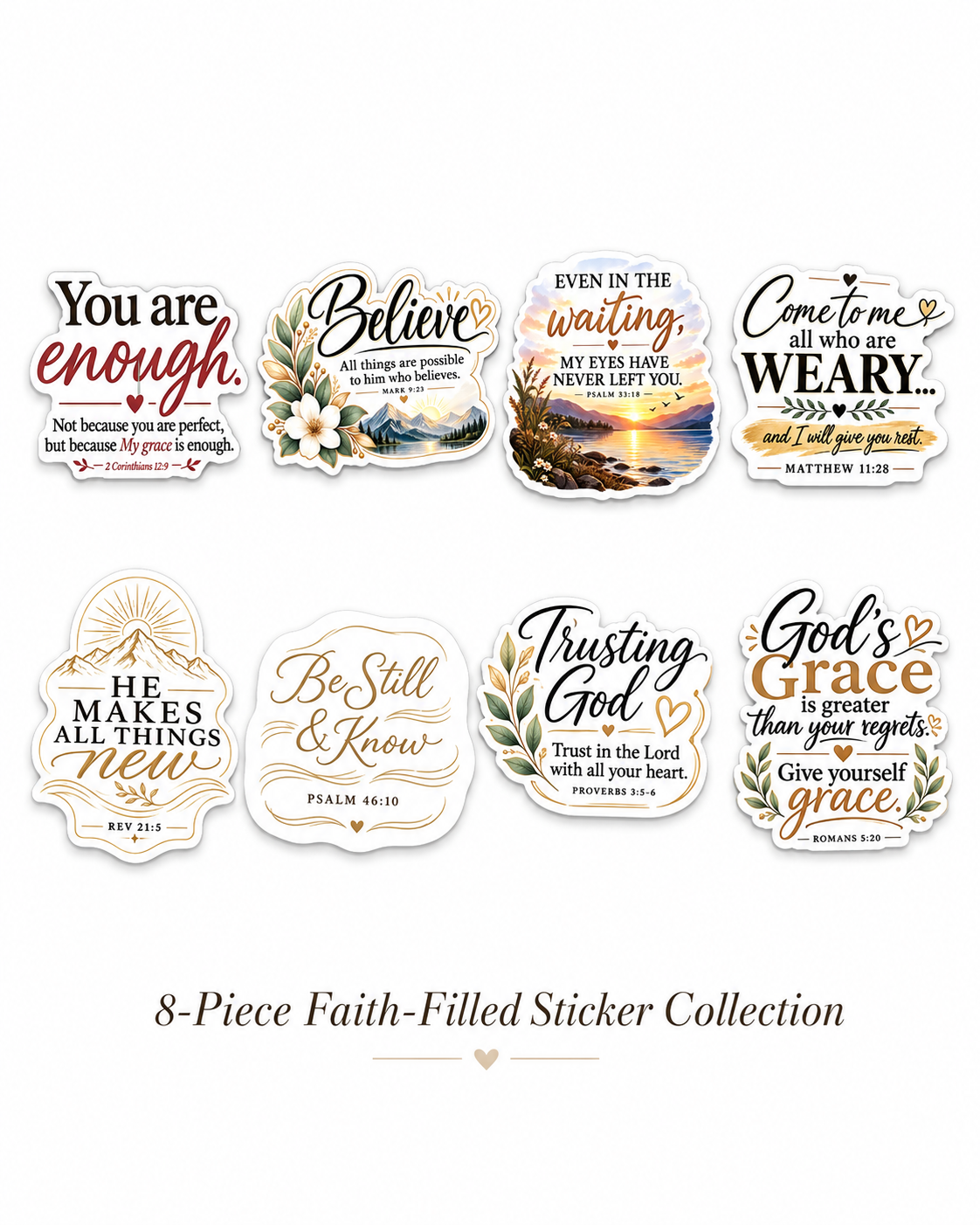 8-Piece Faith-Filled Sticker Collection